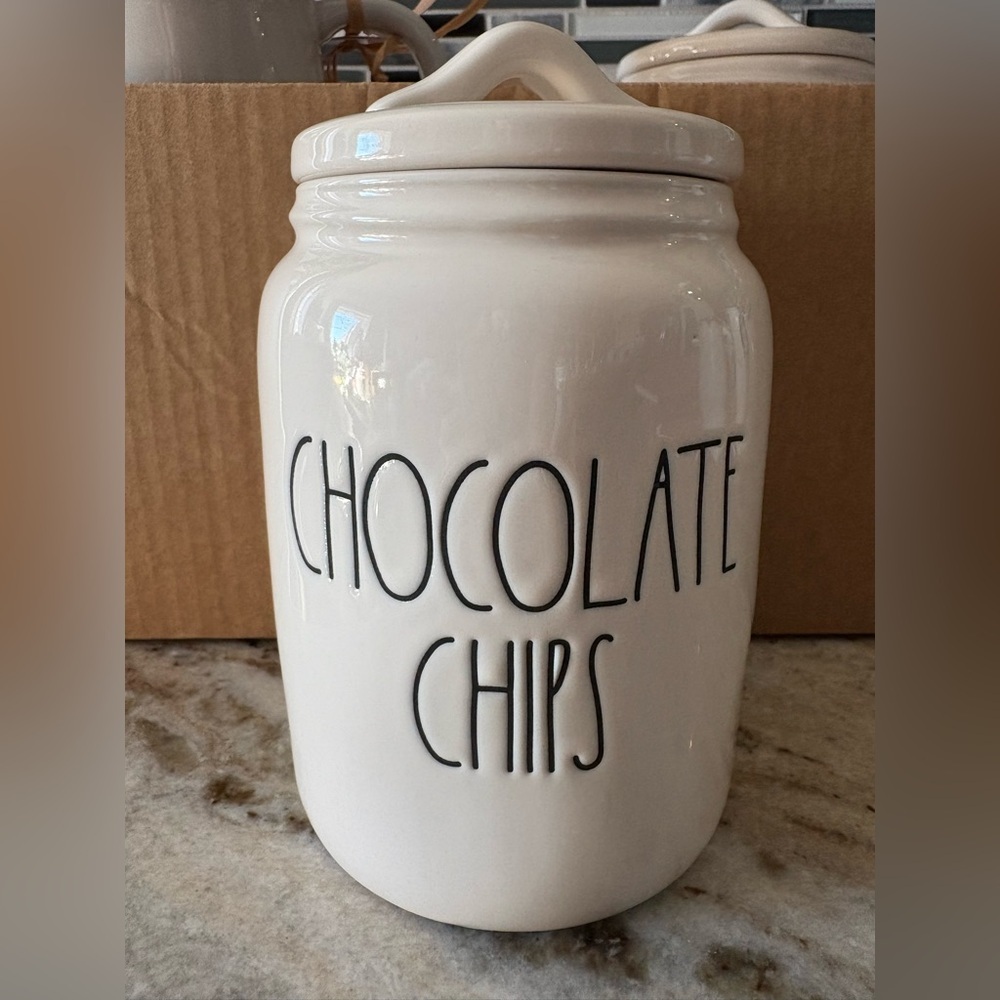 Rae Dunn Ceramic Chocolate Chips Baby Canister